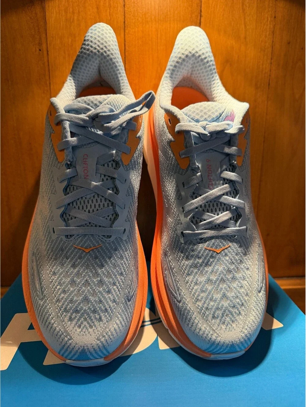 New Hoka Clifton 9 Lightweight Running Shoes - Airy Blue/Ice Water Women's 8.5B